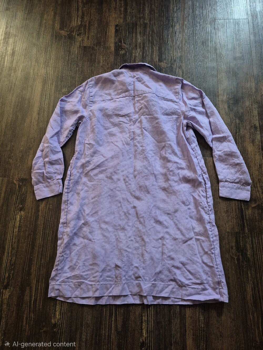 J. Jill Linen Lilac Popover Button Front Shirt Dress Size Medium Petite - Picture 3 of 5